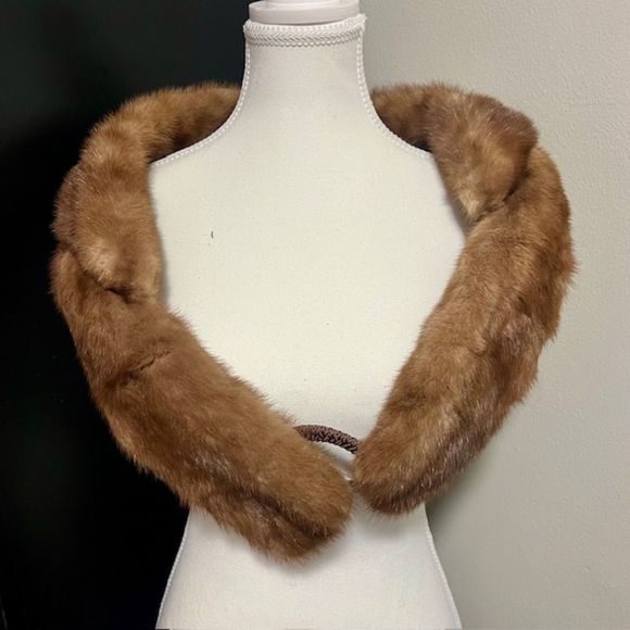 Vintage Rosheks du buque Womens Brown Mink Fur Wrap Scarf - Picture 4 of 11